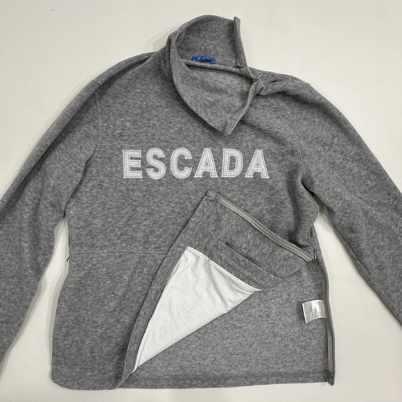 Vintage ESCADA SPORT Gray Fleece Pullover Sweatshirt Top Women's Small - Picture 12 of 16